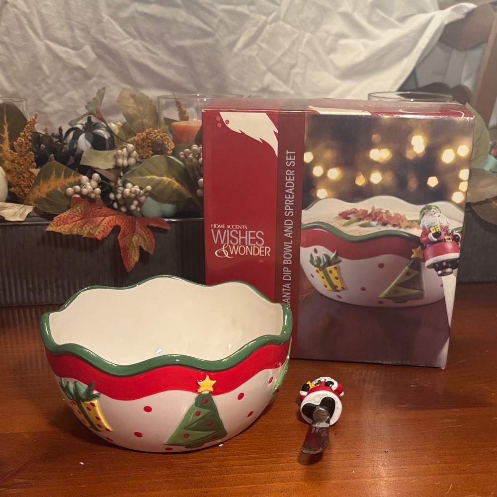 Home Accents Wishes & Wonder Christmas Tree Dip Bowl and Spreader Set